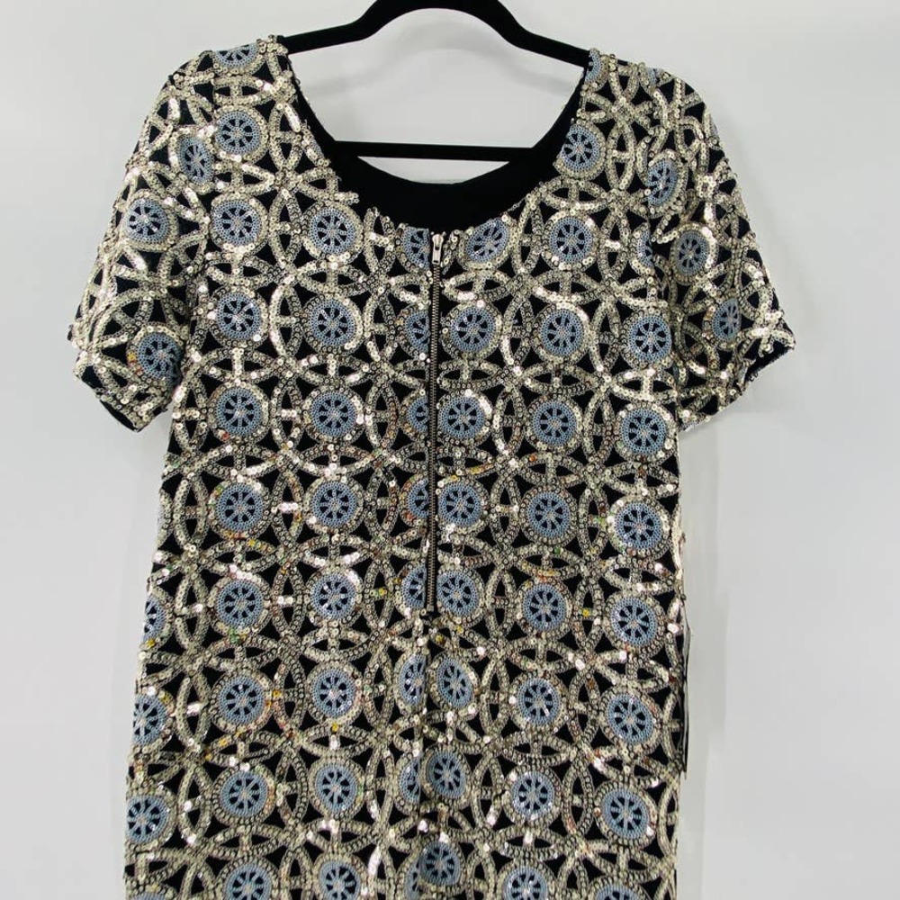 The Limited Exclusive Sequin Shift Dress Lined Black Silver Gold Size 4 Sm NWT - Picture 13 of 15